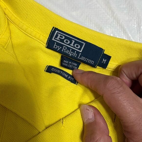 Polo Ralph Lauren Men's Bright Yellow Custom Fit Polo Shirt Size Medium - Picture 4 of 8